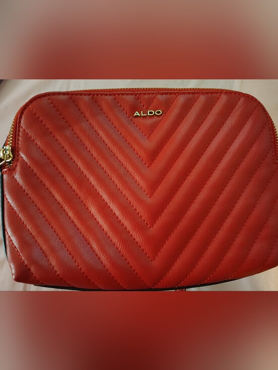 Aldo Handbags - ALDO Red Quilted Crossbody Bag Size: 10"L X 7"H.
